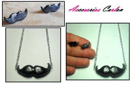 Juego de Mostachos en el color que desees $5000 Collar de Mostacho $4500 Aretas de Mostachos $1500
